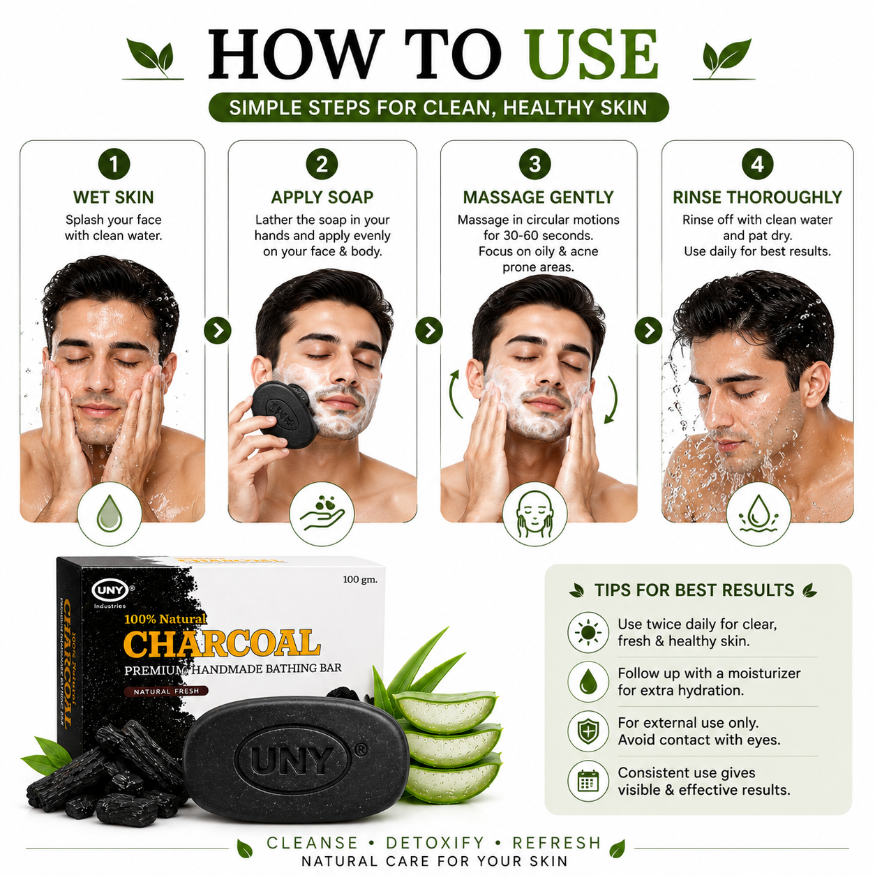 Uny Charcoal Premium Handmade Soap - Image 4