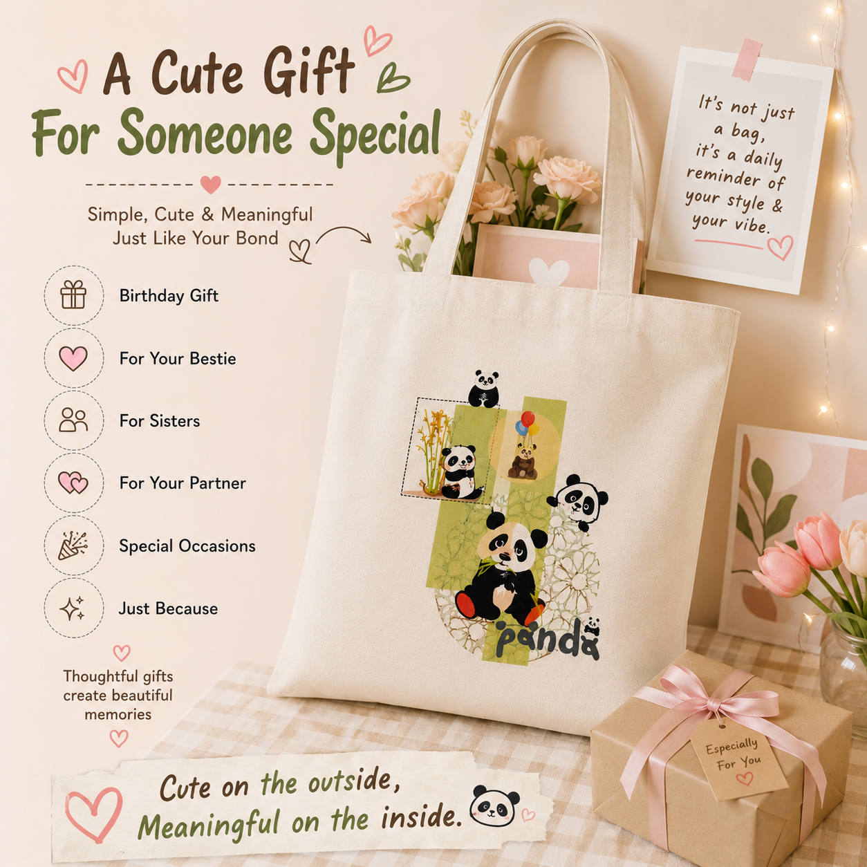 Colurfull Panda Tote Bags - Image 5