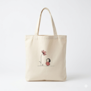 Girl Flower Tote Bags