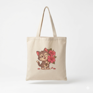 Cat Flower Tote Bags