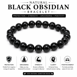 Natural Black Obsidian Bracelet