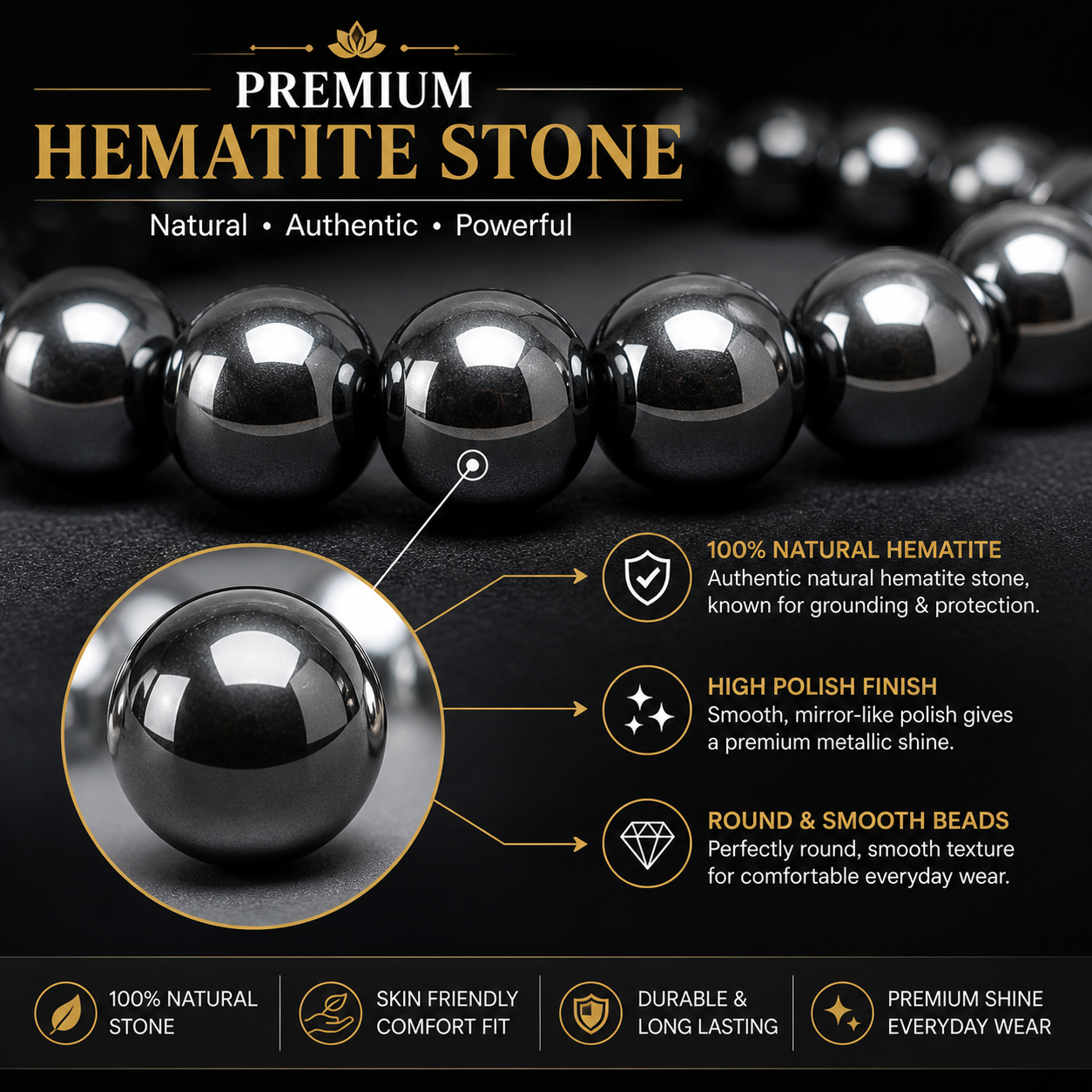 Black Hematite Bracelet - Image 3