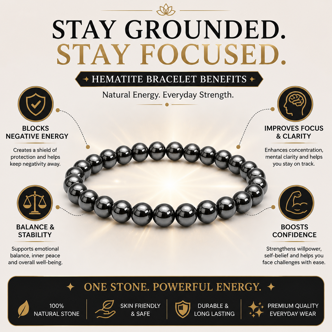 Black Hematite Bracelet - Image 4